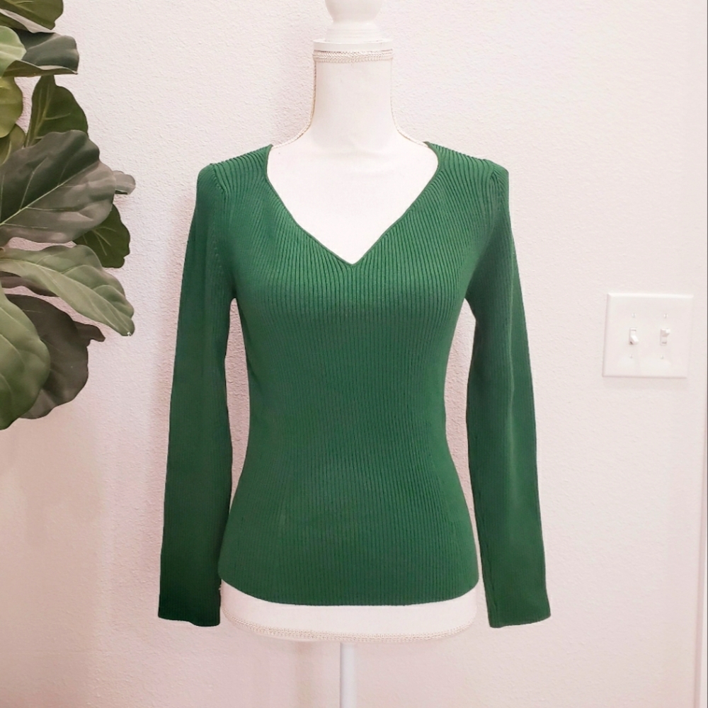 PEARL by Lela Rose Green Sweater Size Small